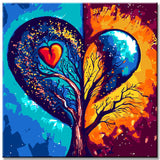 Painting by numbers heart soul symbol of yin and yang energies