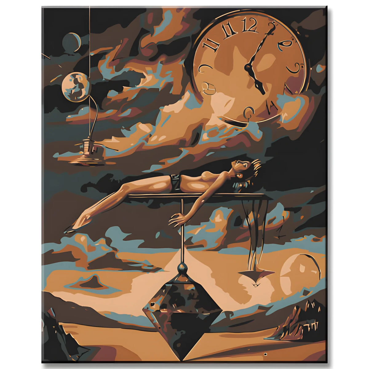 Paint by Numbers Surrealism Woman with Clock I