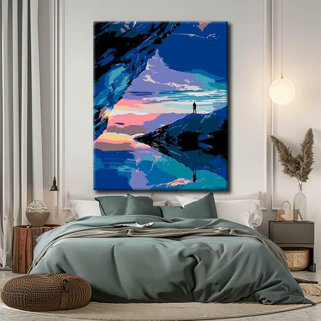 Painting by numbers landscape motif in the north