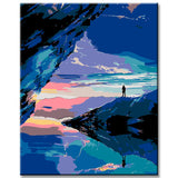 Painting by numbers landscape motif in the north