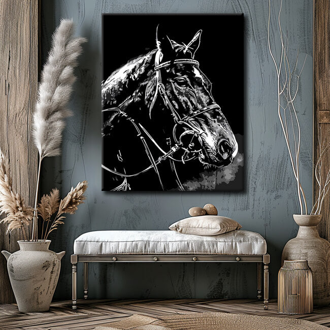 Painting by numbers rodeo horse
