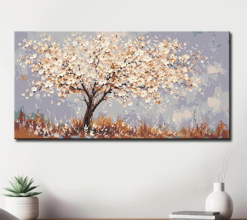Paint by Numbers Tree White
