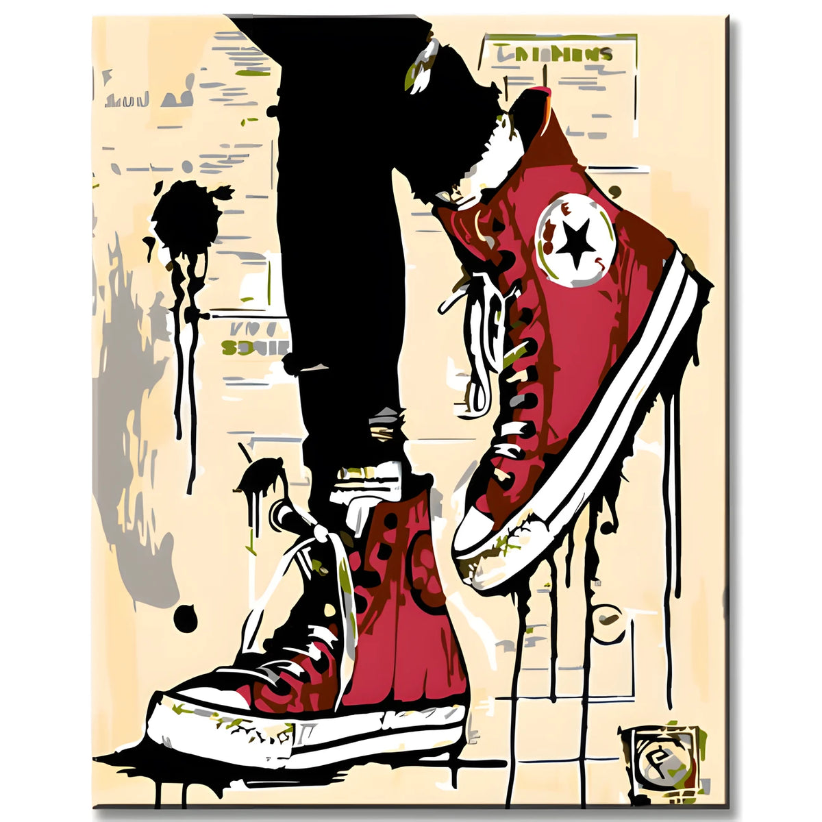 Painting by Numbers Red Sneakers