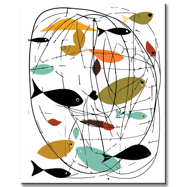 Painting by numbers fishing net