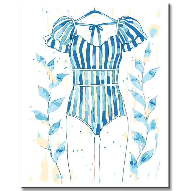 Painting by numbers vintage swimwear