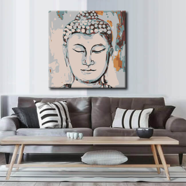Painting by numbers Buddha with closed eyes