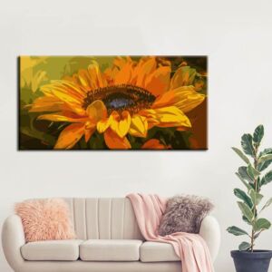 Paint by Numbers blooming sunflower