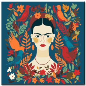 Frida Kahlo Floral Art Paint by Numbers - Paint My Numbers