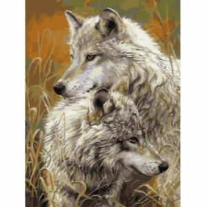 Oil Painting By Numbers Art Wolf Animal On Canvas For Adult Kit