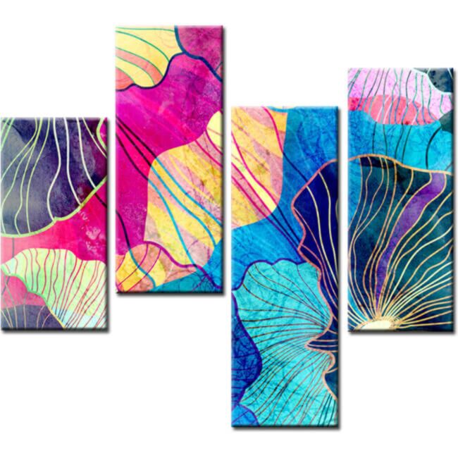 Painting by numbers abstract art painting color pattern 4-piece