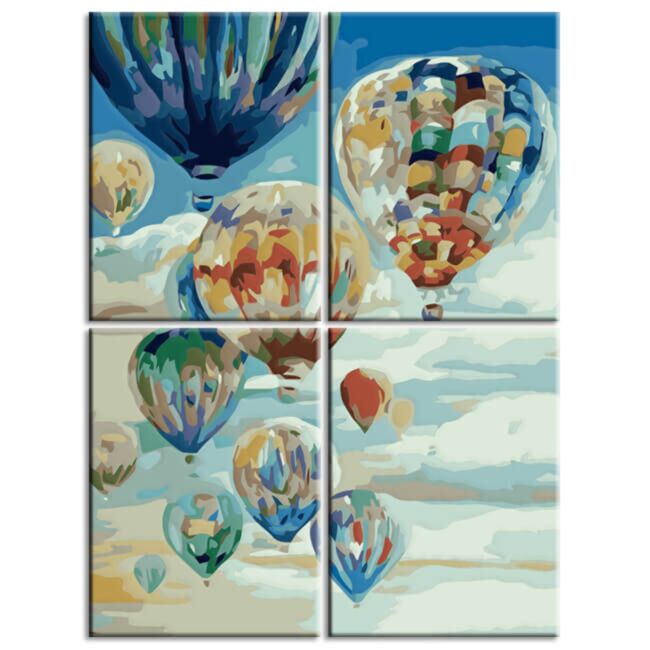 Paint by Numbers balloons in the sky 4-pieces